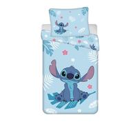 Jerry Fabrics Stitch Angel, set di biancheria da letto double-face, copripiumino 140 x 200 cm e federa grande 70 x 90 cm, 100% cotone, blu