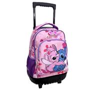 Stitch e Angel Grande Zaino Trolley con Ruote Scuola Elementare Bambina Ragazza