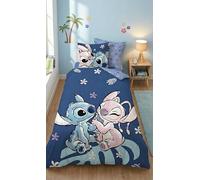 Stitch & Angel Leaf, copripiumino reversibile 140 x 200 cm + federa 65 x 65 cm, in policotone