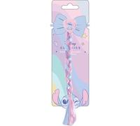 Stitch - Elastico per capelli con fiocco blu e treccia decorativa | Accessorio per bambini con motivo pastello e glitter Disney Classics