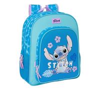 STITCH HAWAII - Zaino scuola per bambini, adattabile al carrello, ideale per bambini in età scolastica, comodo e versatile, qualità e resistenza, 32 x 12 x 38 cm, colore blu, blu, Estándar, Casual