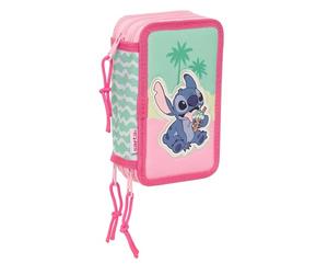 STITCH ICE CREAM - Astuccio scuola con 37 utili inclusi, astuccio per bambini, ideale per bambini dai 5 ai 14 anni, comodo e versatile, qualità e resistenza, 12,5 x 5,5 x 19,5 cm, Rosa, M, Casual