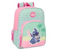 STITCH ICE CREAM - Zaino scuola per bambini animato, zaino per bambini, zaino per bambini, adattabile al carrello, ideale per bambini in età scolastica, comodo e versatile, qualità e resistenza, 26 x