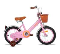 STITCH Joystar Bicicletta per bambini da 12 pollici per ragazze di 2-4 anni, bicicletta per bambini con cestino anteriore e ruote da allenamento per bambini di 2-4 anni, rosa