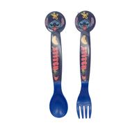 Stitch Kinderbesteck-Set, wiederverwendbar, Kunststoff, bestehend aus Gabel und