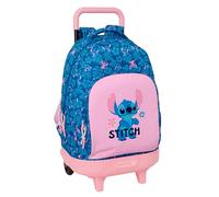 Safta Compact Extraible Stitch Lio 33l Wheeled Backpack Blu Bambini