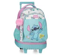 Joumma Disney Stitch Little Destruction Zaino Compact 2 Ruote Turchese Verde 32x45x21 cm PVC