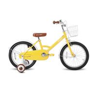 STITCH Little Wizard bicicletta per bambini da 18 pollici, per bambini da 6 a 9 ragazzi e ragazze, 18 pollici, con stabilizzatore e cestino, giallo