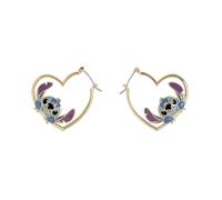 Stitch Love - Orecchini a forma di cuore, Misura unica, Ottone/Base, Nessuna pietra preziosa
