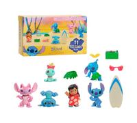 Just Play Set di personaggi da collezione di Disney Stitch con 5 accessori, 11 pezzi, personaggi da collezione da 5 cm, decorazioni per la casa, giocattoli per bambini dai 3 anni