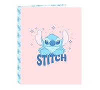 STITCH OHANA - Cartella con fogli 4 anelli, ideale per bambini di diverse età, comoda e versatile, qualità e resistenza, 26,5 x 33 cm