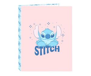 STITCH OHANA - Cartella con fogli 4 anelli, ideale per bambini di diverse età, comoda e versatile, qualità e resistenza, 26,5 x 33 cm