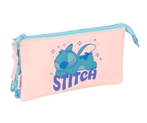 STITCH OHANA - Triple Pencil Case, Children's Pencil Case, Ideal for School Age