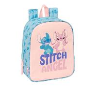 STITCH OHANA - Zaino per bambini, zaino per la scuola, adattabile al carrello, ideale per l'asilo, comodo e versatile, qualità e resistenza, 22 x 10 x 27 cm