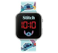 Stitch - Orologio digitale al quarzo LED per bambini, con cinturino in silicone, blu, Disney, Blu, Disney