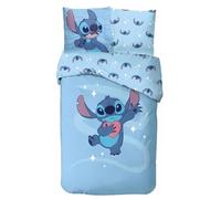 Stitch - Parure da letto per bambini, copripiumino reversibile 140 x 200 cm, federa 63 x 63 cm, 100% cotone (set di biancheria da letto Lilo & Stitch, 140 x 200 cm)