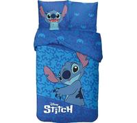 Stitch - Parure da letto per bambini, copripiumino reversibile 140 x 200 cm, federa 63 x 63 cm, 100% cotone (biancheria da letto Lilo and Stitch, 140 x 200 cm)