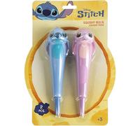 Stitch - Penna a sfera, confezione da 2 pezzi, con motivo stitch, inchiostro morbido e corpo ergonomico, per scrittura scolastica, ufficio o regalo per bambini originale e divertente, Stitch, Licenza