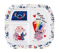 Stitch - Piatto a 3 sezioni, riutilizzabile, per colazione, pranzo, cena