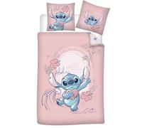 Stitch Rosa Aloha Copripiumino Singolo 140x200 + Federa Bottoni