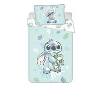 Stitch - Set di biancheria da letto per bambini, 100 x 135 cm e 40 x 60 cm, 100% cotone