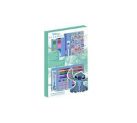 Stitch - Set di cancelleria colorata - Kit scuola completo per bambini con matite colorate, pennarelli e accessori a tema Lilo & Stitch per disegnare, dipingere e imparare, Scatola Stitch
