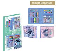 Stitch - Set di cancelleria colorata - Kit scuola completo per bambini con matite colorate, pennarelli e accessori a tema Lilo & Stitch per disegnare, dipingere e imparare, Scatola Stitch