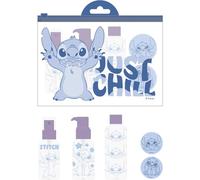 Stitch - Set per la cura personale da viaggio con adesivi e borsa riutilizzabile | Accessori Disney funzionali per ragazze e ragazzi