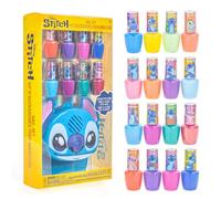 Stitch Smalto per unghie a base di acqua 16 pezzi con asciugatrice per unghie, Smalto per unghie peel-off con acqua, colori scintillanti e opachi, batterie AA non incluse, età 3+, da Townley Girl