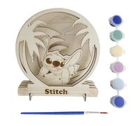 Stitch - Statuine colorate in legno - Set di statuette per bambini da dipingere con stitch, realizzate in legno naturale per attività artistiche, artigianato e decorazione creativa