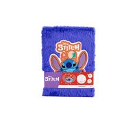 Stitch - Taccuino in peluche, formato A5, colore: blu scuro, per bambini, con motivo Disney