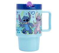 Stitch, tazza per bambini, in plastica, con coperchio, 530 ml