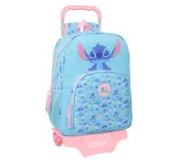 STITCH WAVES - Zaino scuola con carrello Safta 905, ideale per bambini di diverse età, comodo e versatile, qualità e resistenza, 33 x 14 x 42 cm