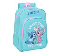 Stitch - Zaino scolastico per bambini, con motivo animato, adatto per bambini, adatto a scuola, comodo e versatile, qualità e resistenza 26 x 11 x 34 cm