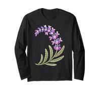 Stitches Embroidery Art Lavanda Fiori Maglia a Manica