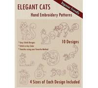Stitchx Embroidery Elegant Cats Hand Embroidery Pattern (Tascabile)