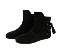 Stivale da donna in pizzo piatto alla caviglia larga scarpe slouch metà