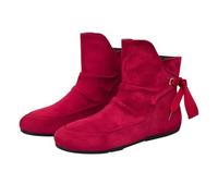 Stivale da donna in pizzo piatto alla caviglia larga scarpe slouch metà