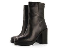 Stivale medio in pelle color nero con tacco spesso e plateau da donna andoya