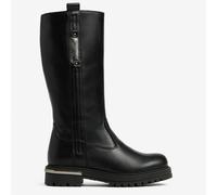 Stivale NeroGiardini In Pelle Inserti Argento JR