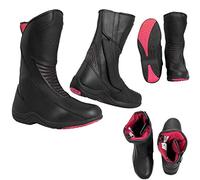 Stivale Pelle Traspirante Omologato Moto Donna Touring Urban Custom Lady Impermeabile Nero 38