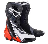 Alpinestars Supertech R, stivali 43 EU male Nero/Rosso Fluo/Bianco/Grigio