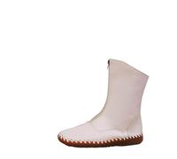 Stivale Tubo Lungo da Donna Stivali Punta Rotonda Tacco Grosso Stivali Casual Comodi Stivale Eleganti e Alla Moda Sneaker Vintage in Tinta Unita Sneaker Leggeri con Cerniere Adatto per Autunno