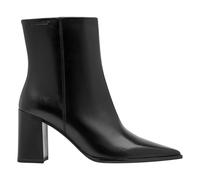 Stivaletti a punta in pelle con tacco Nero 40