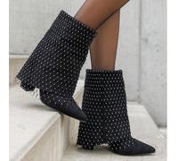 Stivaletti alla caviglia con riflessi e strass in rete - Uno sguardo audace e futuristico È un ottimo punto di partenza, è una sfida, è una sfida, è un'esperienza straordinaria, è una sfida, è spettac