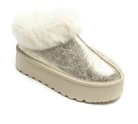 Stivaletti alla caviglia da donna con platform e fodera in pelliccia beige - Garantita comodità e calore Offrez-vous le luxe d'un confort in égalé avec bottines fourrées à plateforme beige pour femme.