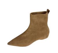 Stivaletti alla caviglia da donna, con punta piatta, da donna, comodi, eleganti, con suola antiscivolo, scarpe casual per riprese in città e viaggi, Marrone, 38 EU