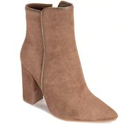 Stivaletti alla caviglia da donna con tacco chunky e punta affusolata, di colore unito e stile casual alla moda Affina la tua silhouette con bottoni color cammello sulla punta, confezione in una morbi