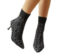 Stivaletti alla Caviglia Donna Inverno Tacco Medio Punta Moda Classica Comoda Elegante Casual Ufficio Lavoro Serata Festa (Black, 43)