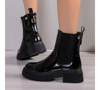 Stivaletti alla caviglia in pelle nera da donna, casual e versatili, con un tocco di alta qualità EUR36,EUR37,EUR38,EUR39,EUR40,EUR41Colore unico